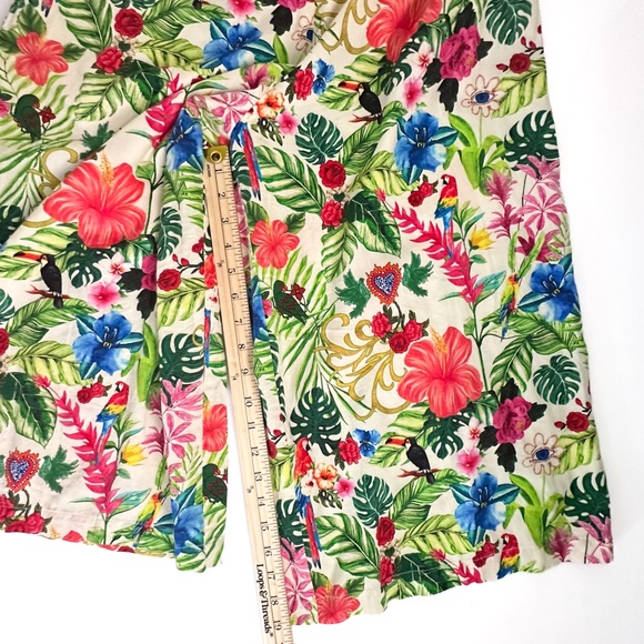 Miguelina Zendaya Floral Pants Cropped Wide Leg Tropical -‎ Large - Picture 6 of 9
